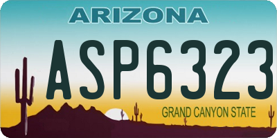 AZ license plate ASP6323