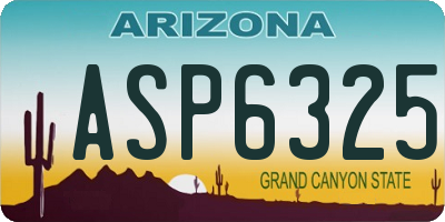 AZ license plate ASP6325