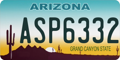 AZ license plate ASP6332