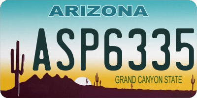 AZ license plate ASP6335