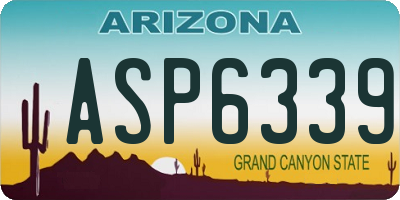 AZ license plate ASP6339