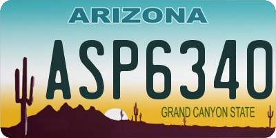AZ license plate ASP6340