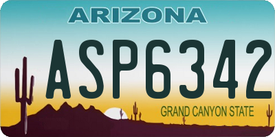 AZ license plate ASP6342