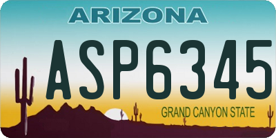 AZ license plate ASP6345