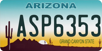 AZ license plate ASP6353
