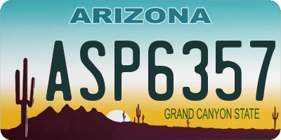 AZ license plate ASP6357