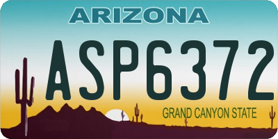 AZ license plate ASP6372