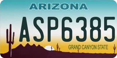 AZ license plate ASP6385
