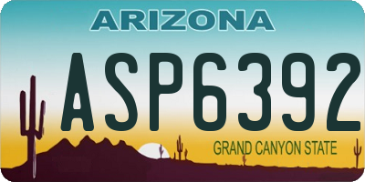 AZ license plate ASP6392