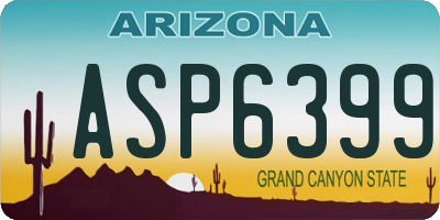 AZ license plate ASP6399