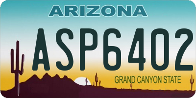 AZ license plate ASP6402