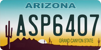 AZ license plate ASP6407