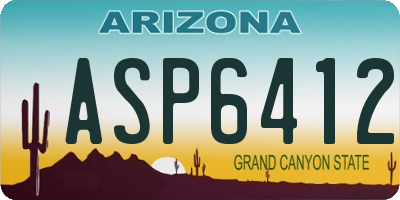 AZ license plate ASP6412