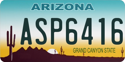 AZ license plate ASP6416