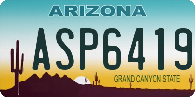 AZ license plate ASP6419