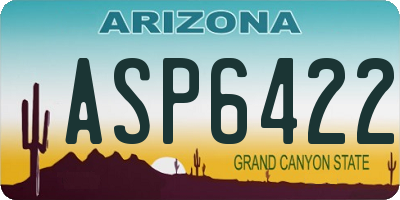 AZ license plate ASP6422
