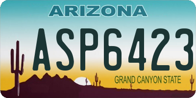 AZ license plate ASP6423