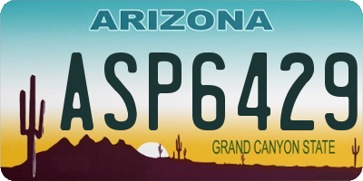 AZ license plate ASP6429