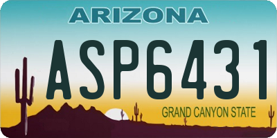 AZ license plate ASP6431