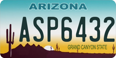 AZ license plate ASP6432