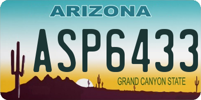 AZ license plate ASP6433
