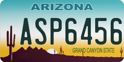 AZ license plate ASP6456