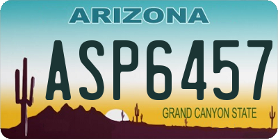 AZ license plate ASP6457