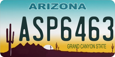 AZ license plate ASP6463