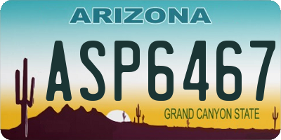 AZ license plate ASP6467