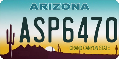AZ license plate ASP6470