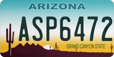 AZ license plate ASP6472
