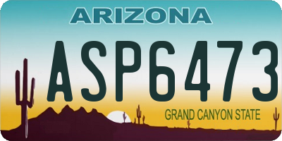 AZ license plate ASP6473