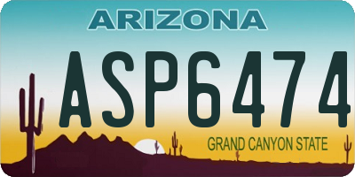 AZ license plate ASP6474