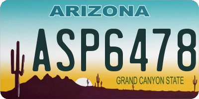 AZ license plate ASP6478