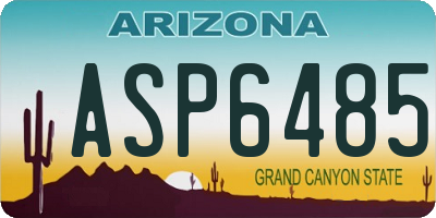 AZ license plate ASP6485