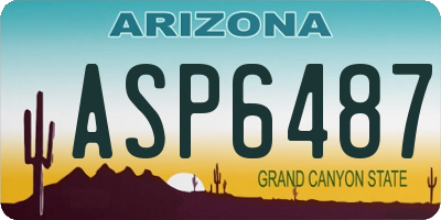 AZ license plate ASP6487