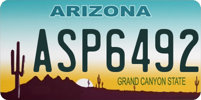 AZ license plate ASP6492