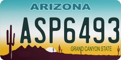 AZ license plate ASP6493