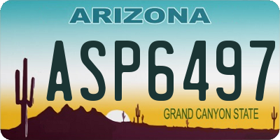 AZ license plate ASP6497