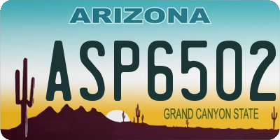 AZ license plate ASP6502
