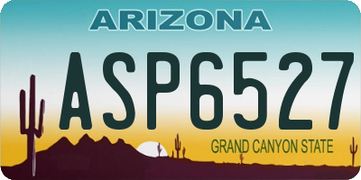 AZ license plate ASP6527