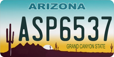 AZ license plate ASP6537