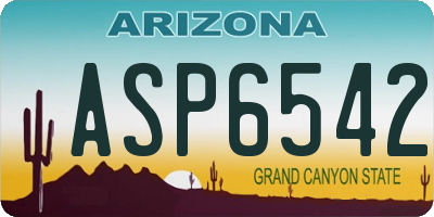 AZ license plate ASP6542
