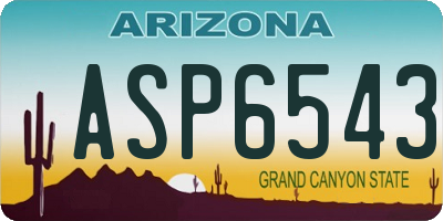 AZ license plate ASP6543