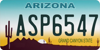 AZ license plate ASP6547
