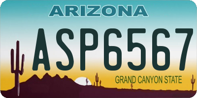 AZ license plate ASP6567