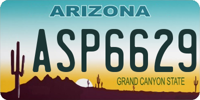 AZ license plate ASP6629