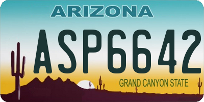 AZ license plate ASP6642