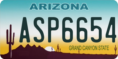 AZ license plate ASP6654