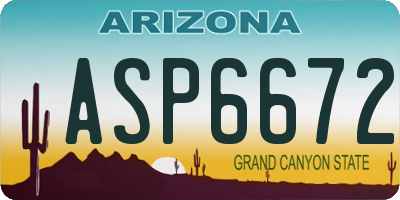 AZ license plate ASP6672